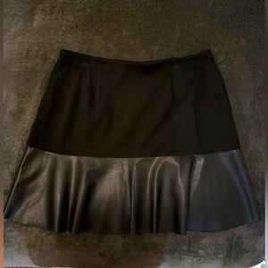Cabi Black Mini Skirt with Faux Leather Size Large